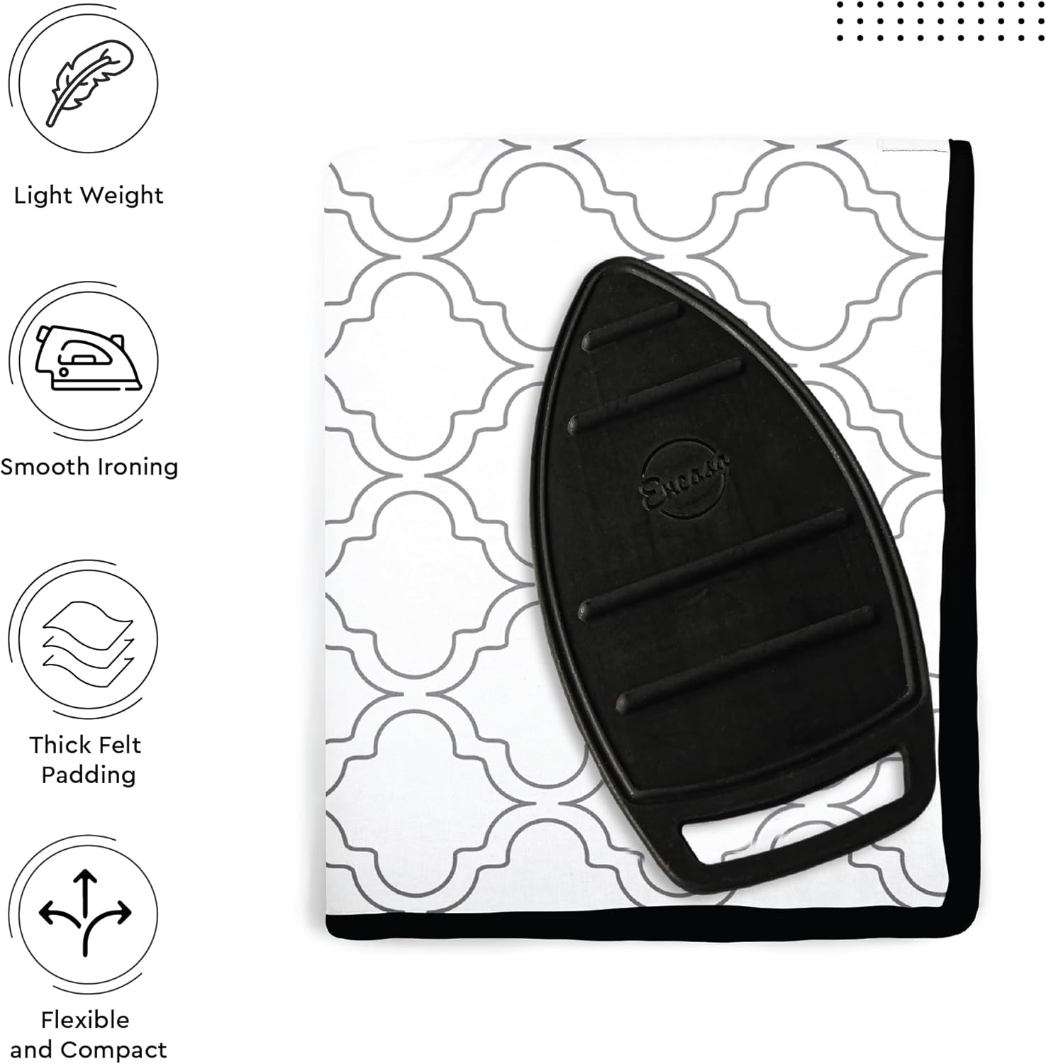 Encasa Homes Ironing Mat/Pad (Large 48"x28") with 3mm Padding & Silicone Iron Rest for Steam