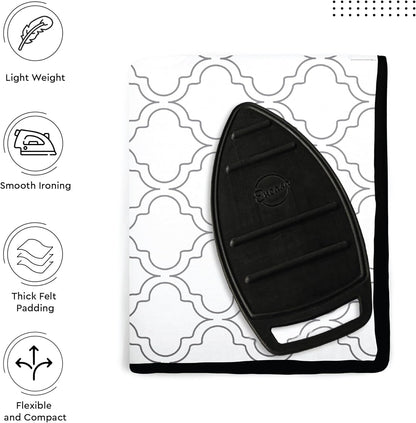 Encasa Homes Ironing Mat/Pad (Large 48"x28") with 3mm Padding & Silicone Iron Rest for Steam