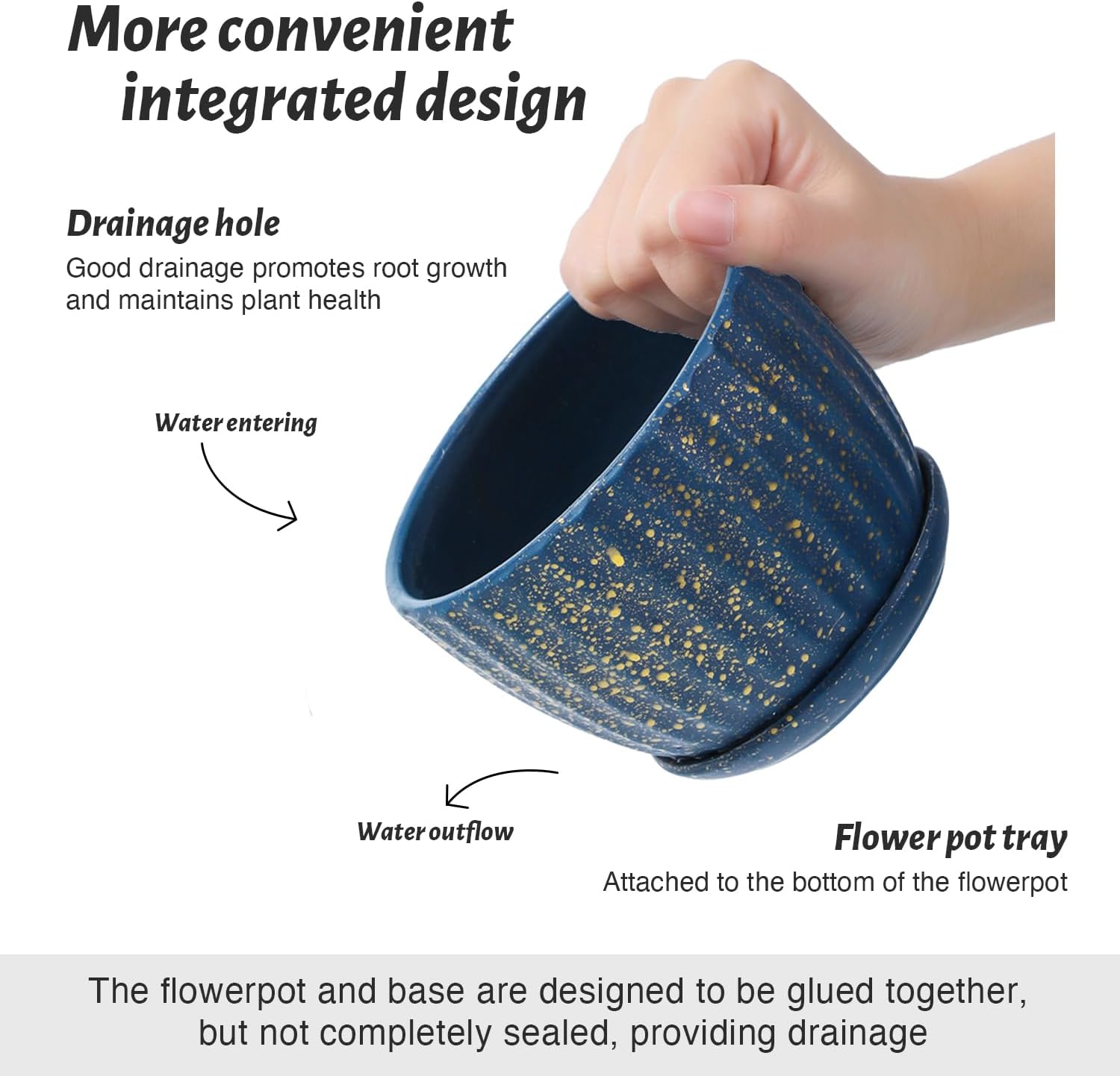 4/5/6 Inches Ceramic Plant Pots with Drainage Holes and Saucers, Round Flower Pots for Indoor