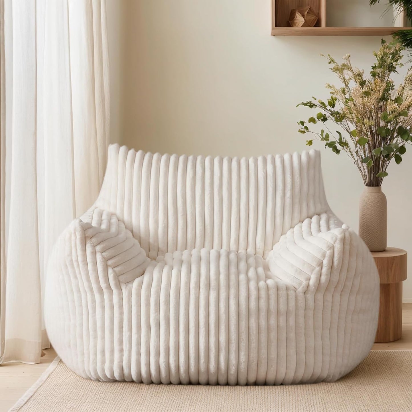 Oversized Bean Bag Chair for Adults, Giant Comfy Plush Boneless Bean Bag Couch with Filler for Kids