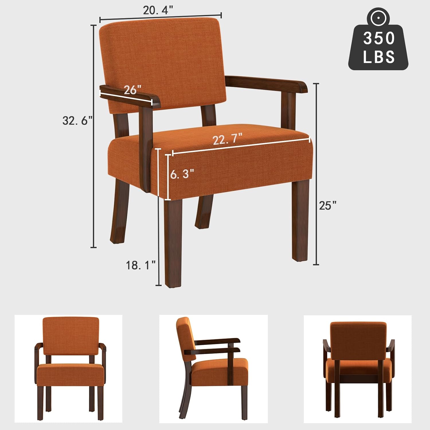 Accent Chair, Living Room Chairs Oversized with Soft Seat and Armrests for Dinning, Bedroom