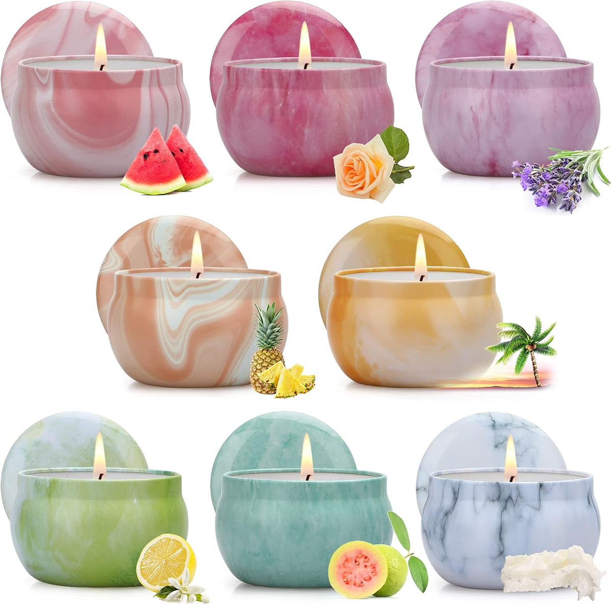 Scented Candles Gifts for Women, 8 Pack Candles for Home Scented, 8% Essential Oil Soy Candle