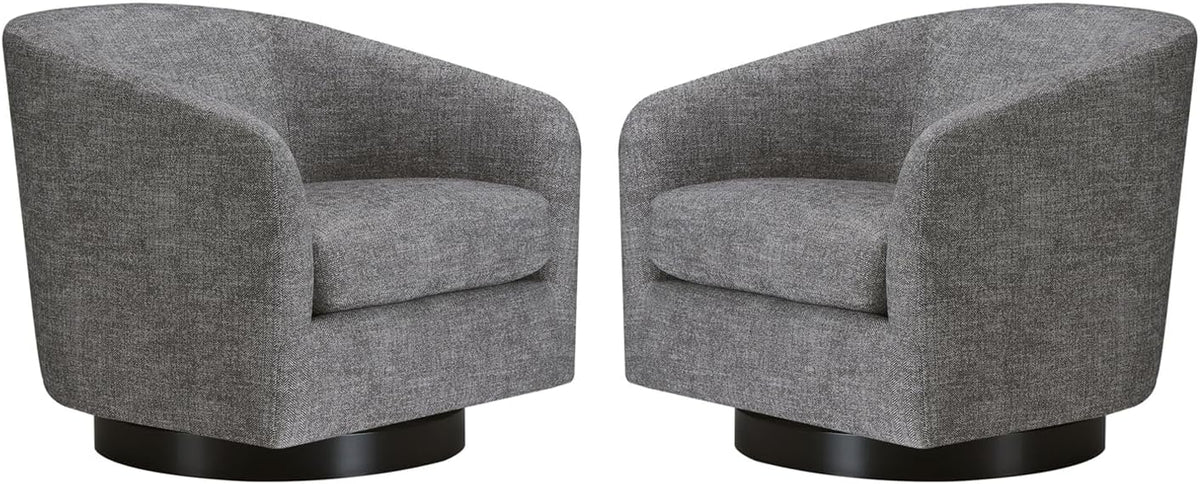 CHITA Swivel Accent Chair, FSC Certified Upholstered Fabric Barrel Chair for Living Room Set of 2