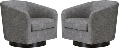 CHITA Swivel Accent Chair, FSC Certified Upholstered Fabric Barrel Chair for Living Room Set of 2