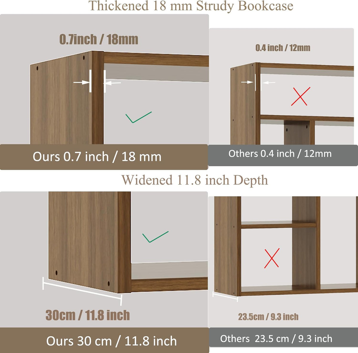 BLANKSPACE 71'' H 6-Tier Large Bookcase, Heavy Duty Storage Shelf - Freestanding Organizer for