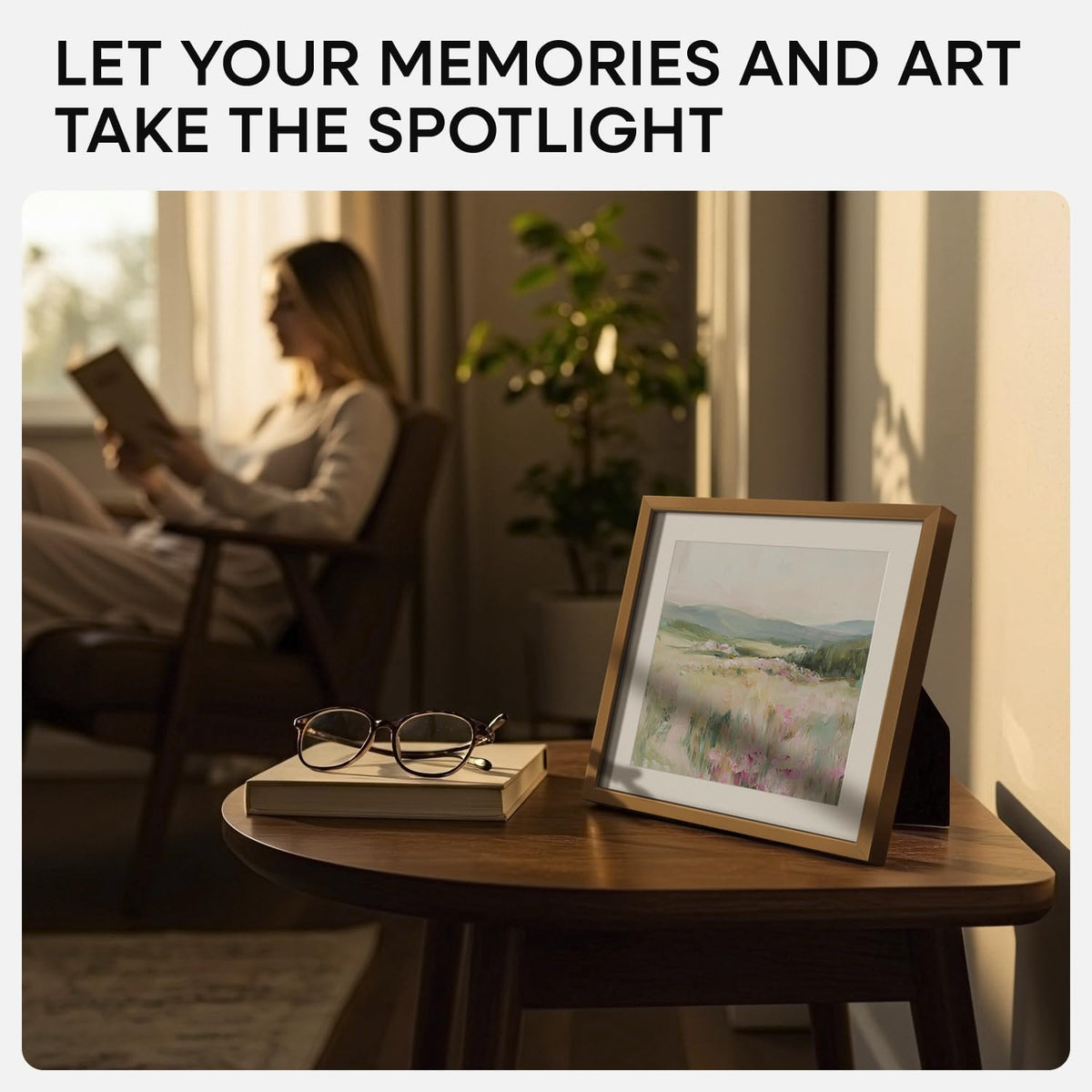 Homeforia 8x8 Picture Frames Bronze, High End Metal 8 x 8 Square Photo Frame with Mat 6 by 6, 8x8
