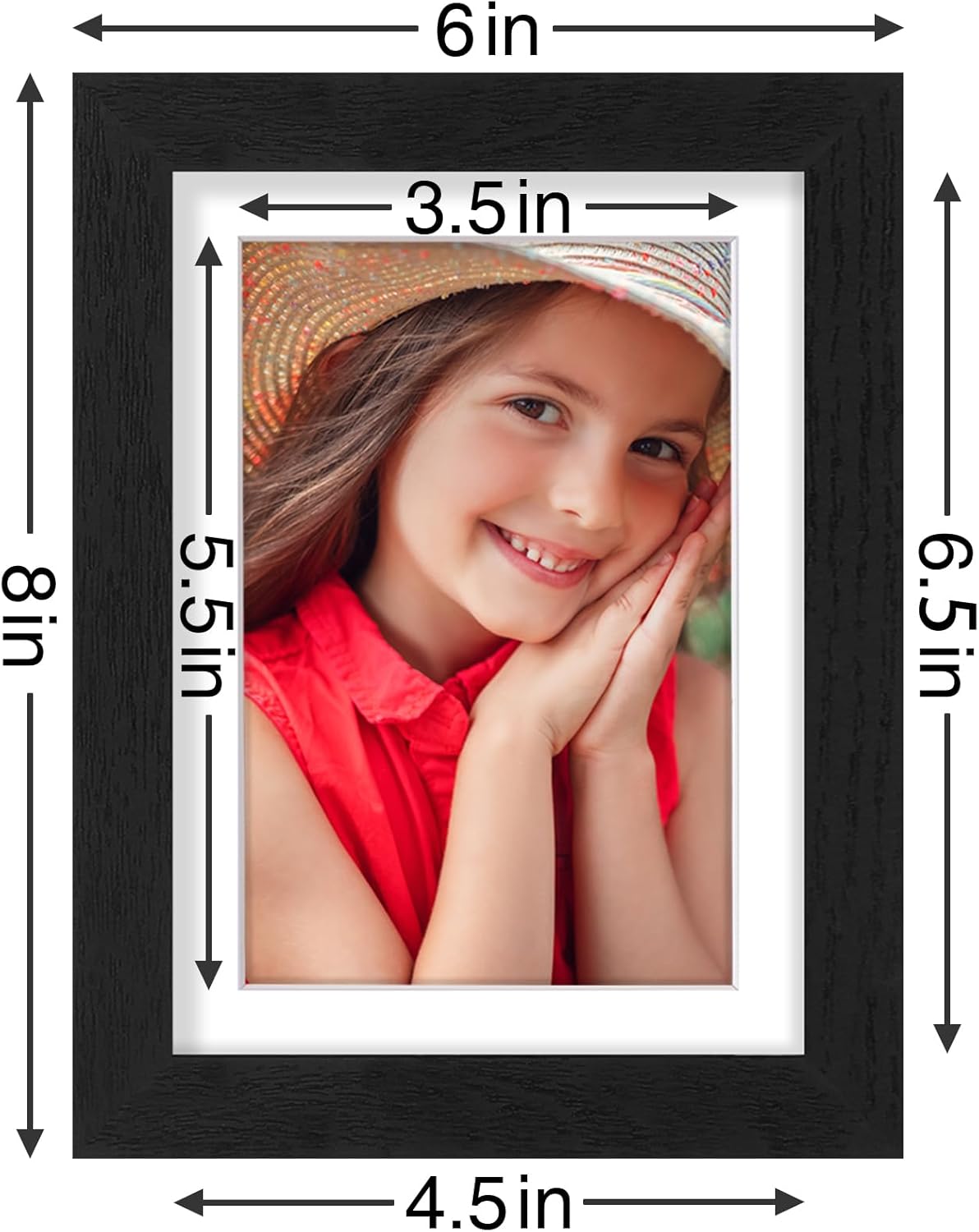 Vittanly 5x7 Picture Frames Set of 9, Shatter Resistant Plexiglass, Display 4x6 Pictures with Mat