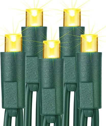 Brizled 33ft 100 LED Christmas Tree Lights - Steady On Only, 5mm Wide Angle, Connectable 120V UL