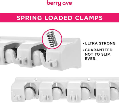EXTRA GRIP Mop & Broom Holder Wall Mount - Wall Hanging Garden Tool & Utility Closet Organizer, Mop