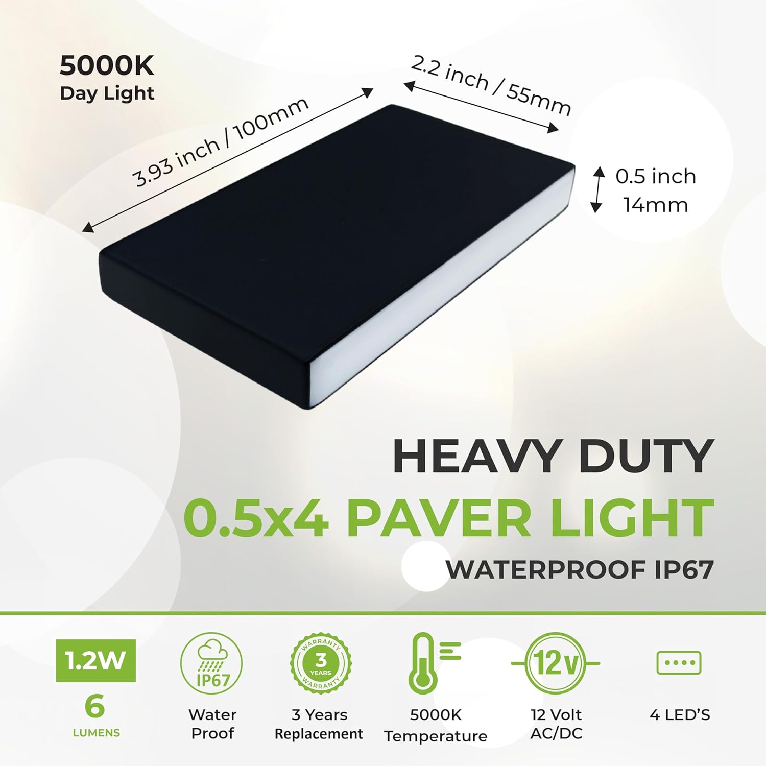 LUMENGY Paver Light Slim 0.5x4 Inch (0.47 x 3.93) Glare-Free Steel Lighting for Pavers, Brick