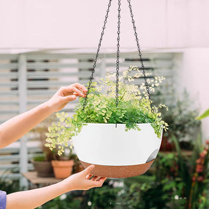 2 Pack Hanging Planters for Indoor Outdoor Plants, 12 Inch Self Watering Hanging Pot with Drainage