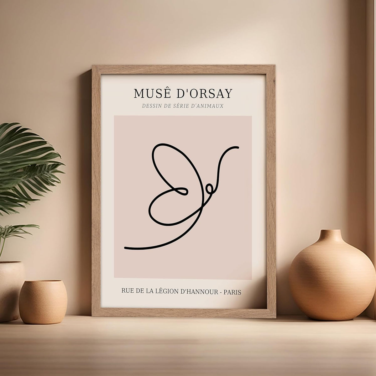 Poster Master Vintage Poster - Retro One Line Butterfly Drawing Print - Butterfly Line Art