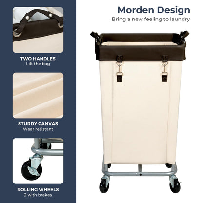 STO STO Laundry Hamper with Wheels, 160L Rolling Laundry Sorter Cart with Heavy Duty Steel Frame
