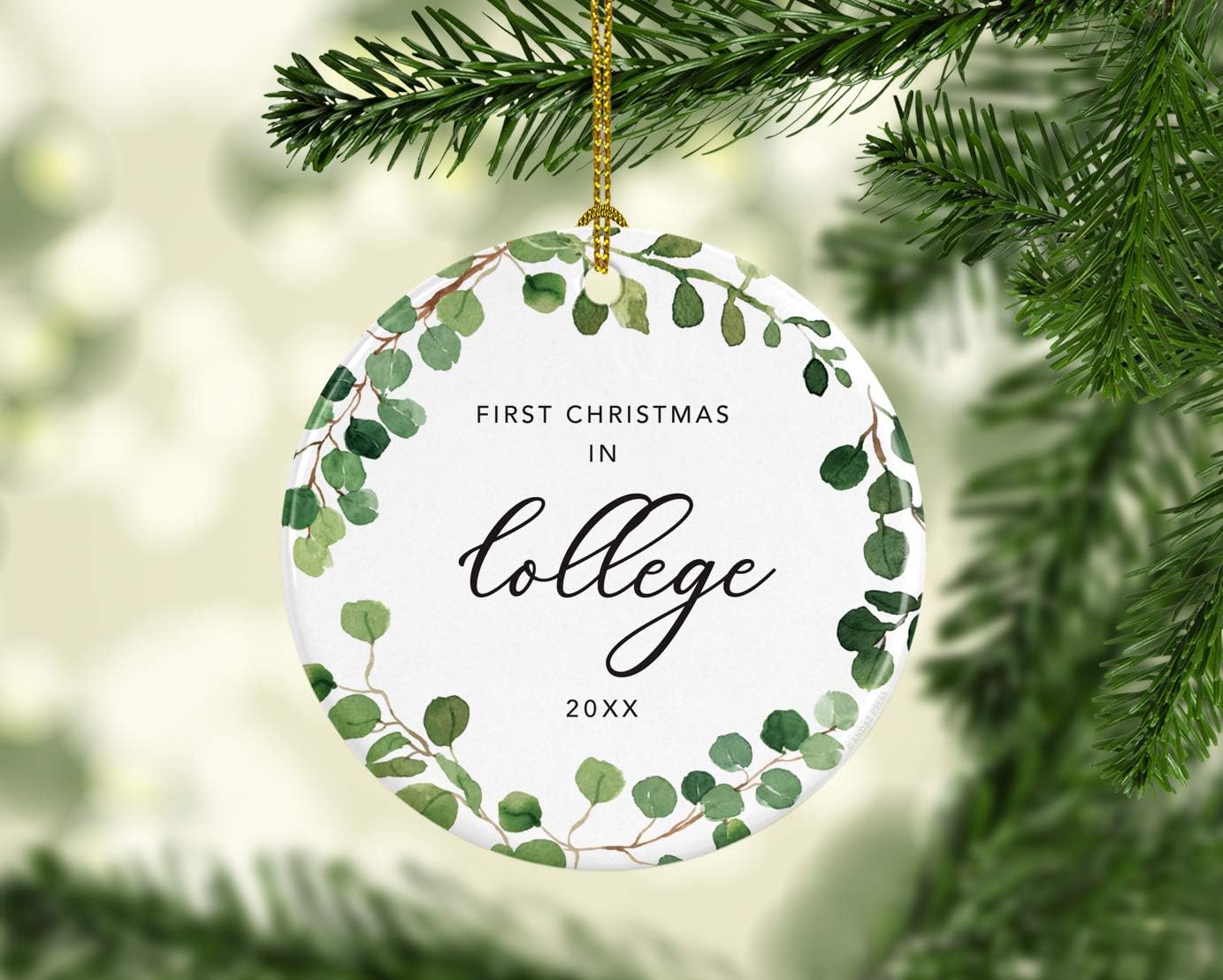 Andaz Press Custom Year Round Ceramic Porcelain Christmas Tree Ornament Keepsake Collectible Gift