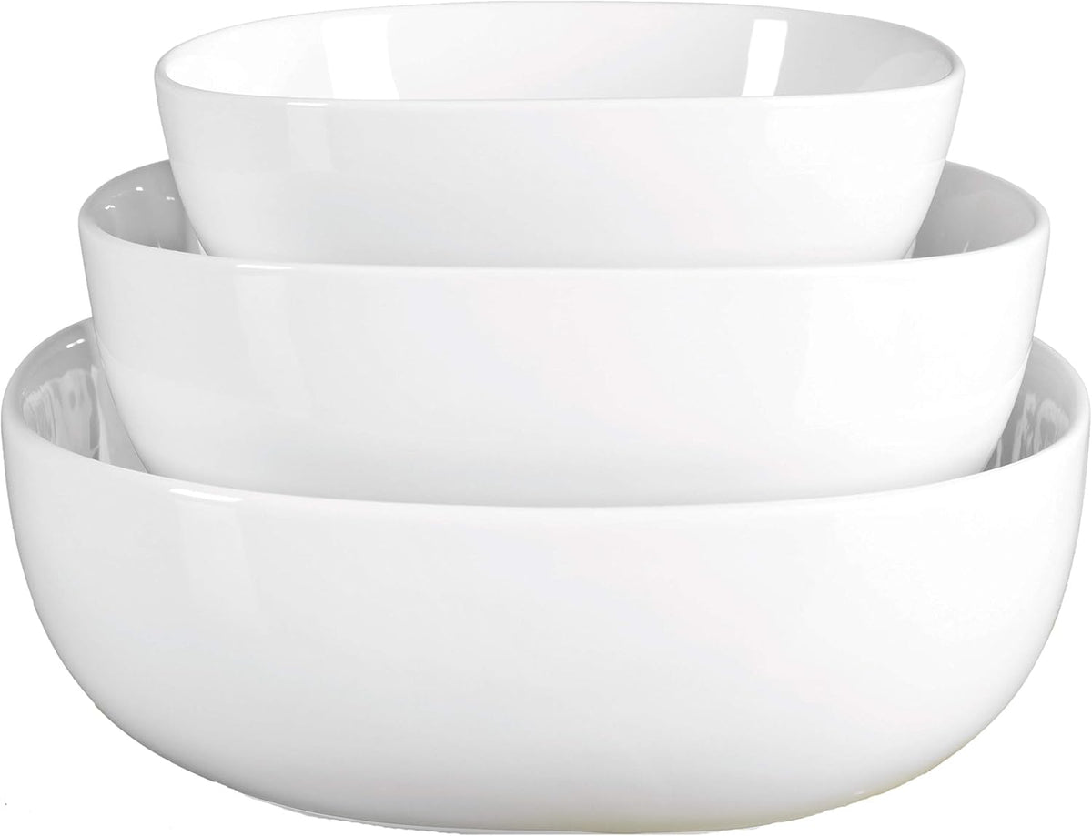 Denmark White Porcelain Chip Resistant Scratch Resistant Commercial Grade Serveware, 3 Piece