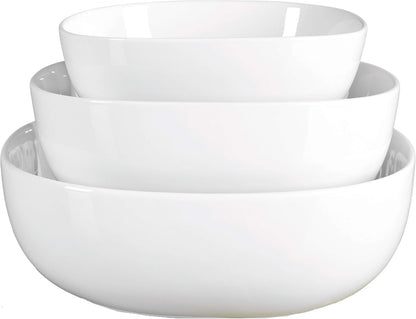Denmark White Porcelain Chip Resistant Scratch Resistant Commercial Grade Serveware, 3 Piece