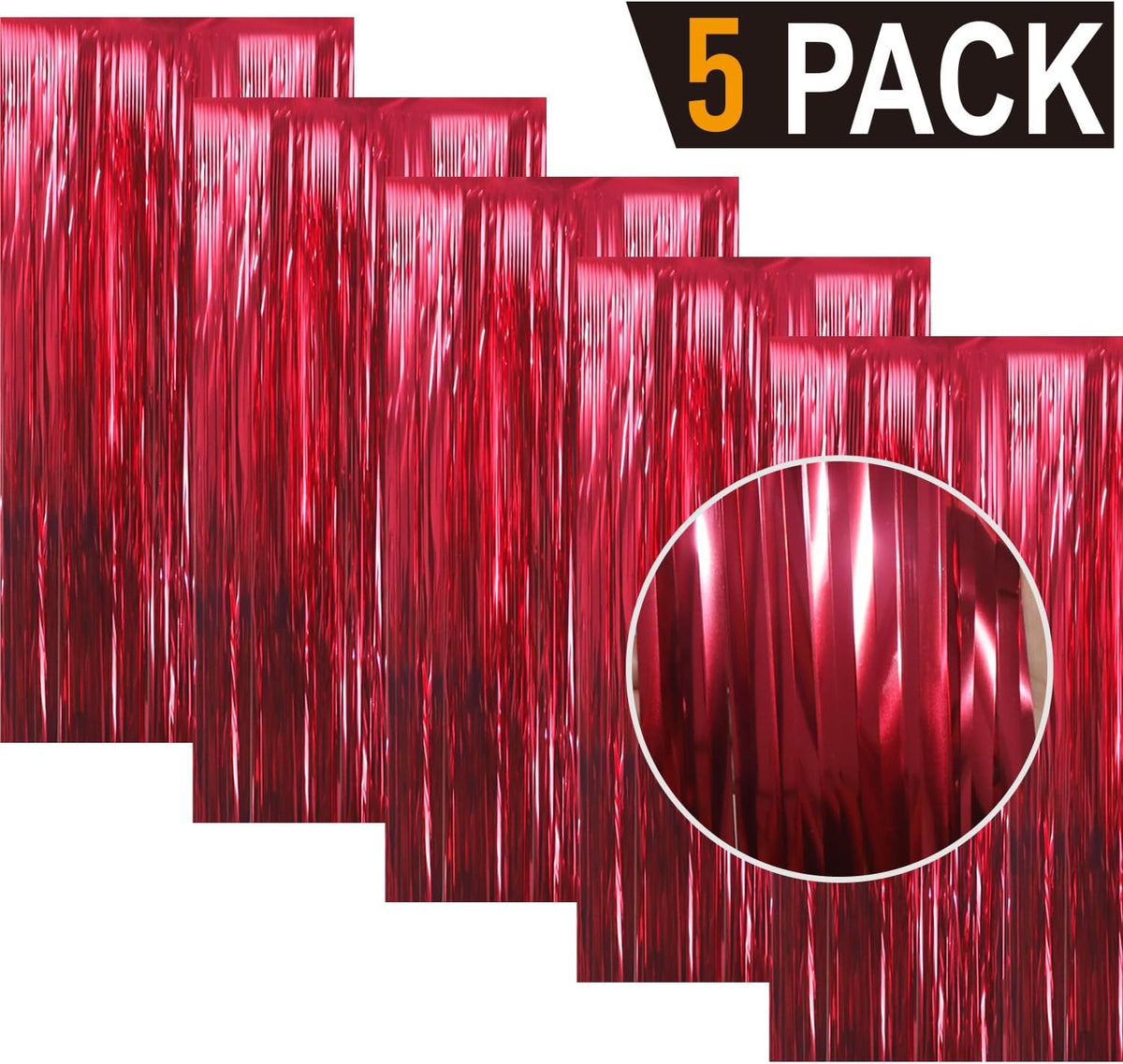 GOER 3.2 ft x 9.8 ft Metallic Tinsel Foil Fringe Curtains Party Photo Backdrop Party Streamers for