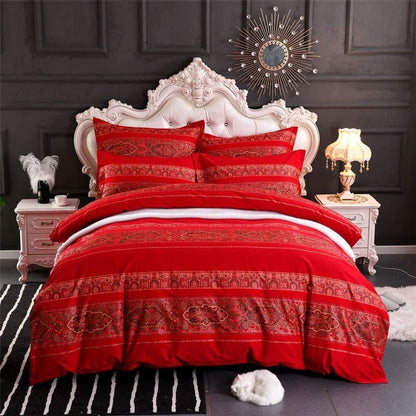ABREEZE Queen Duvet Covers, Bohemian Retro Bedding Set, Coloful Mandala Down Comforter Cover, Boho