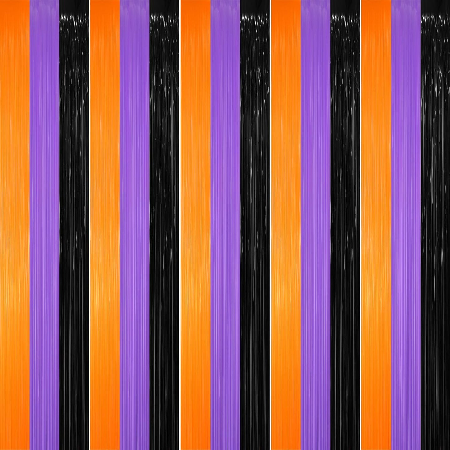 GOER 3.2 ft x 8.2 ft Metallic Tinsel Foil Fringe Party Backdrop for Halloween Birthday Graduation
