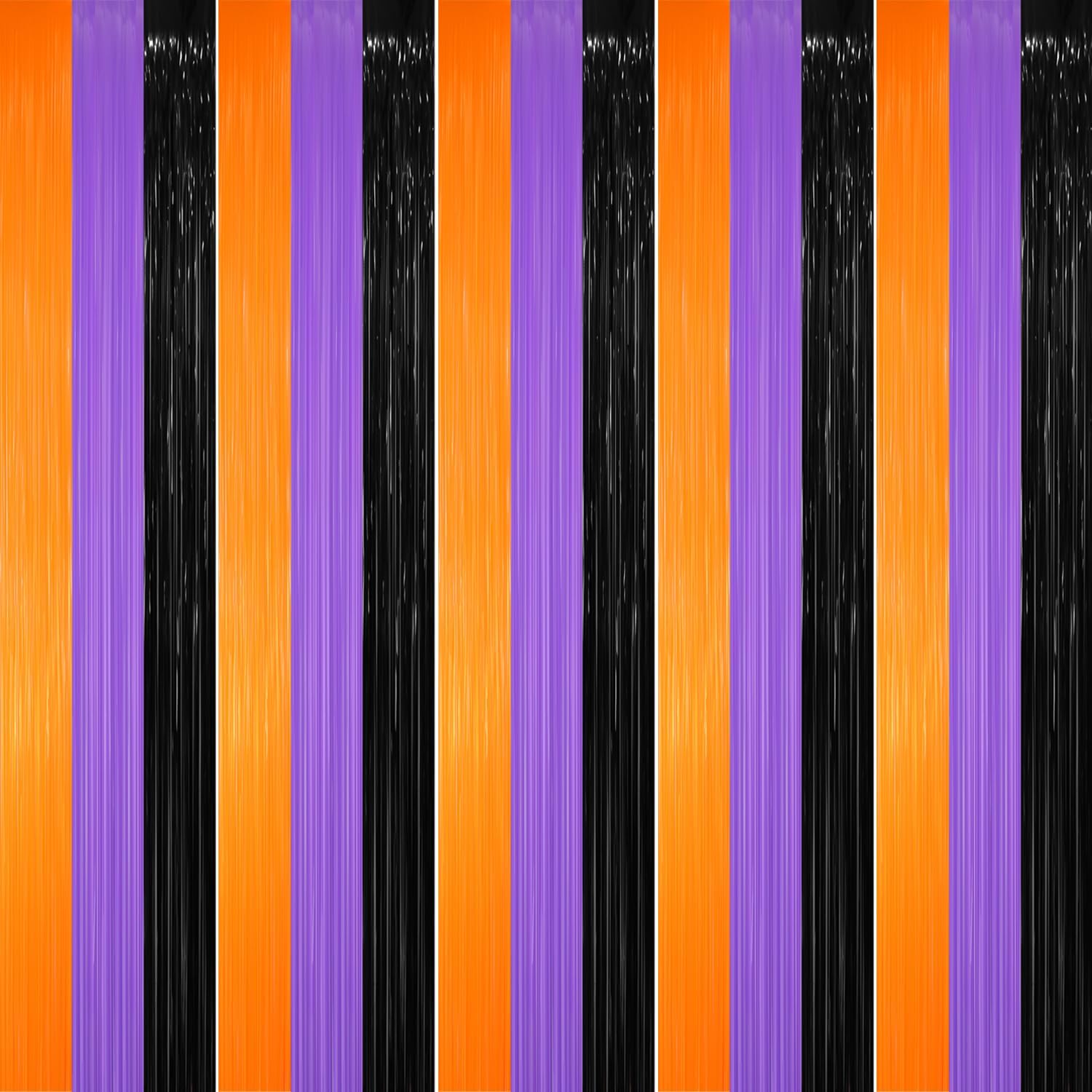 GOER 3.2 ft x 8.2 ft Metallic Tinsel Foil Fringe Party Backdrop for Halloween Birthday Graduation