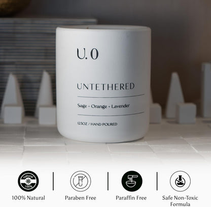 U.0 Luxury Scented Candle – Sage, Orange & Amber | Hand-Poured in USA with 100% Natural Coconut &
