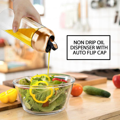 Aelga Copper Kitchen Accessories - Glass Oil Dispenser - Copper Olive Oil Dispenser Bottle for