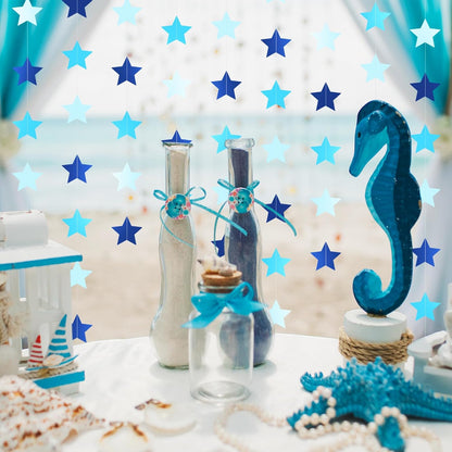 Patelai Glitter Star Garland Banner Decor 130 Feet Star Hanging Bunting Banner Twinkle Backdrop for