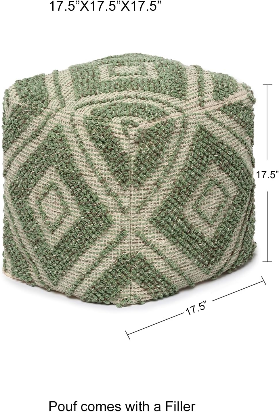 REDEARTH · Tufted Pouf Ottoman with Filler Textured Storage Cube Bean Bag Pouffe Footrest for