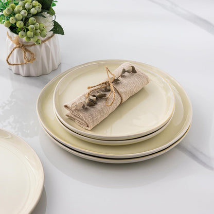 AmorArc Ceramic Dinnerware Sets,Handmade Reactive Glaze Plates and Bowls Sets,Highly Chip and Crack