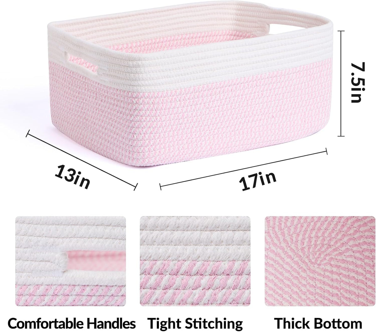 Large Storage Baskets for Organizing, Closet Shelf Baskets for Clothes Blanket Towels, Baby