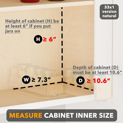 SpaceAid Bamboo Pull Out Spice Rack Organizer for Cabinet, Heavy Duty Slide Out Seasoning Kitchen
