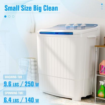 Pataku Portable Washing Machine, Compact Twin Tub Mini Washing Machine, 17.6 LBS Washer and Dryer