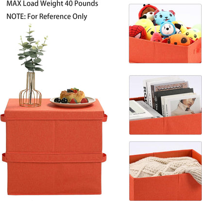 HOONEX Storage Bins with Lids for Organizing, Pack of 2, Storage Boxes with 2 Carrying Handles and
