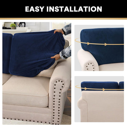 PrinceDeco Sectional Couch Covers Velvet Cushion Covers for Sectional Couch Washable Cushion Covers