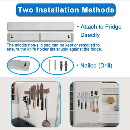 14 Inch Magnetic Knife Holder for Refrigerator - Knife Magnetic Strip for Fridge with Magnetic