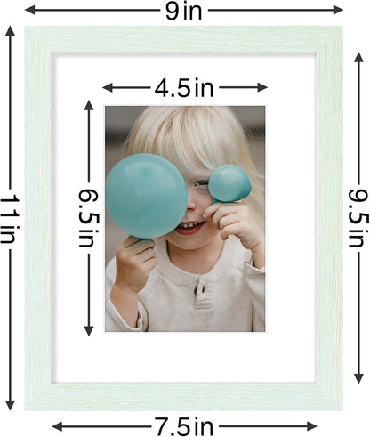 Vittanly 8x10 Picture Frames Set of 9, Shatter Resistant Plexiglass, Display 5x7 Pictures with Mat