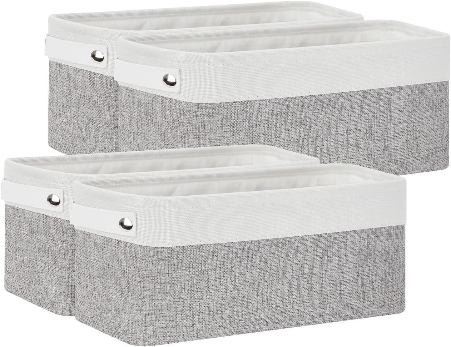 Bidtakay Small Bins for Organization Fabric Baskets for Toilet Paper Storage [4-Pack] Collapsible