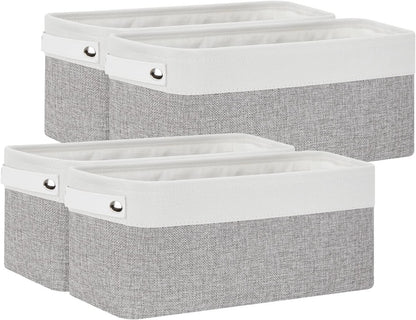 Bidtakay Small Bins for Organization Fabric Baskets for Toilet Paper Storage [4-Pack] Collapsible