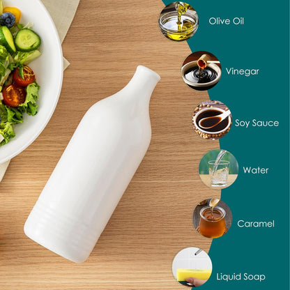 vancasso 20 Oz Ceramic Olive Oil Dispenser Bottle, Bottle Dispenser with Spout and Funnel for