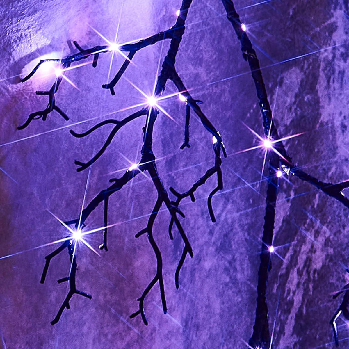 Birchlitland Halloween Lighted Garland 6FT 120L Orange and Purple Bi-Color LED Lights 8 Functions
