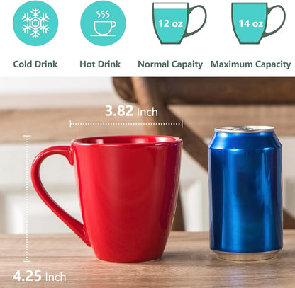 vicrays Coffee Mug Set, 12 Ounce, Ceramic Mug for Men, Women, Unique Glazed Mugs with Handle for