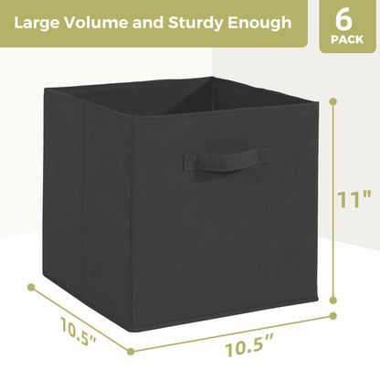 STORAGEIDEAS Storage Cubes, 11 Inch Cube Storage Bins, Set of 6, Fabric Foldable Storage Bins With