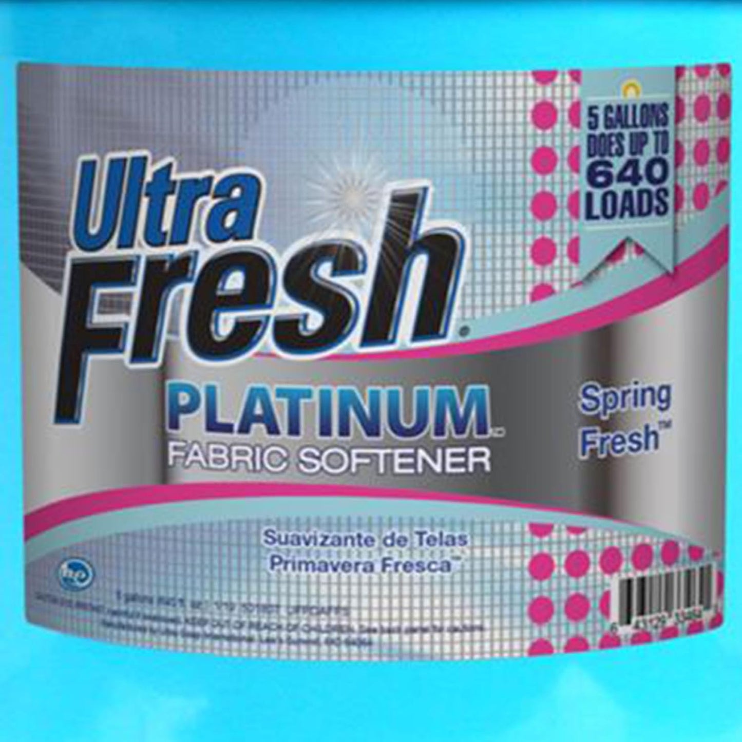 Ultra Fresh 5 Gallon Platinum Fabric Softener for All Machine Types, Liquid Laundry Softener, Up to