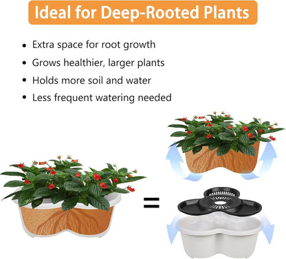 VECELO 5 Tier Vertical Garden Planter, Self Watering Stackable Planters with Wheels for