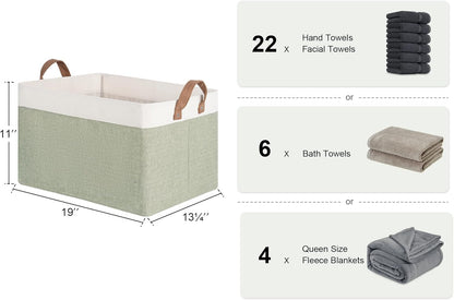 StorageWorks Storage Bins, Fabric Storage Bins for Shelves, Extra Large Storage Baskets with Metal