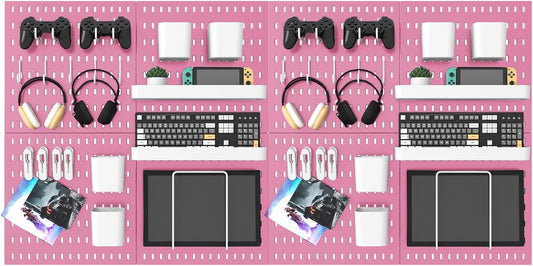 Pegboard Combination Kit, 25.2" x 50.4" Wall Mounted Storage Set with 8 Pegboards & 40 Accessories