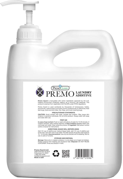 Premo Guard Bed Bug, Mite & Lice Laundry Detergent Additive 128 oz – Child & Pet Friendly – Stain &