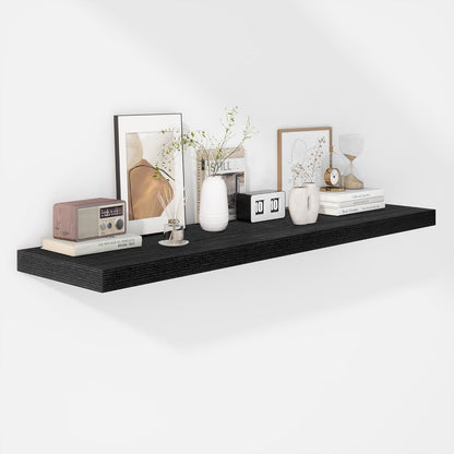 Fun Memories Floating Shelves - 12 Inch Rustic Wooden Wall Shelves - Extra Deeper & Thicker Wall