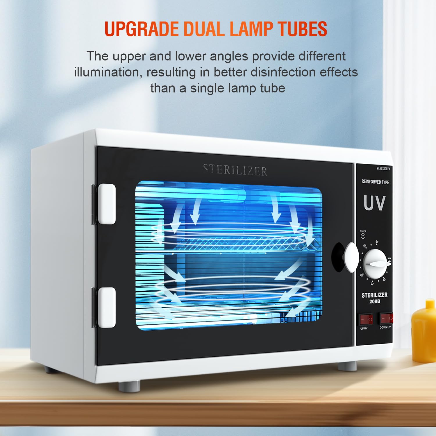 UV Sanitizer Cabinet. Dual Lamp UV Light Sanitizer Box with Timer Setting, Suitable for Cleaning of