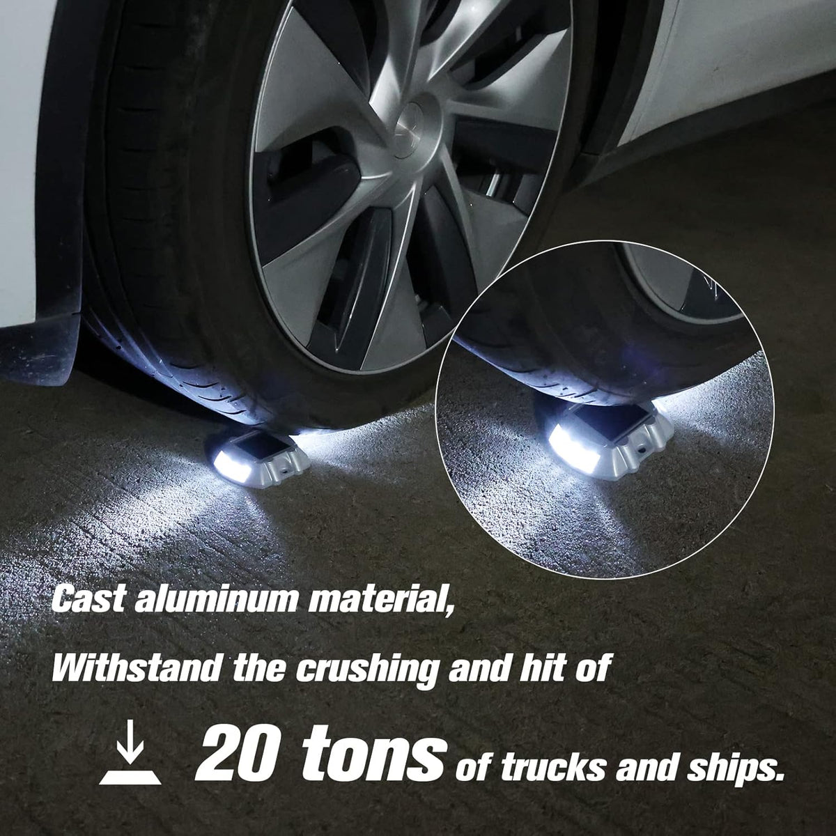 VOLISUN Solar Deck & Driveway Lights, 8-Pack Led IP67 Waterproof Outdoor Warning Step Lights for